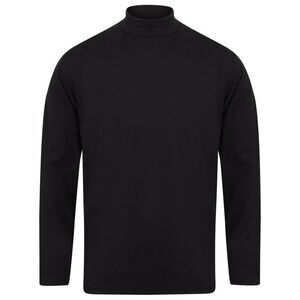 Henbury Mens Roll Neck Long-Sleeved Top / Navy